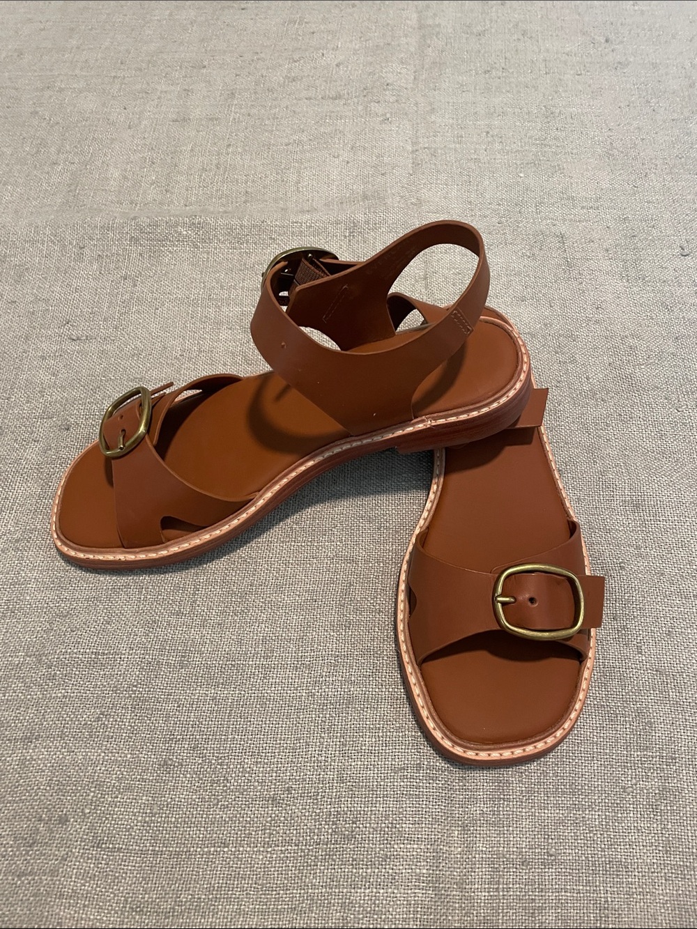 Women’s Brown Buckle Strap Sandals - Picture 2 of 4